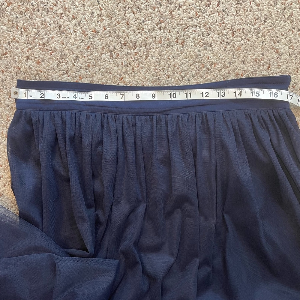 Elegant Navy Blue Tulle Women's Skirt - Picture 3 of 4